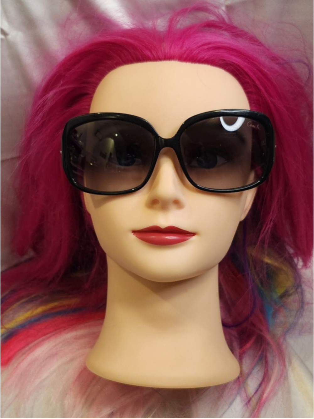 Coach Scarlet S809 Black Sunglasses w/ Silver Hearts